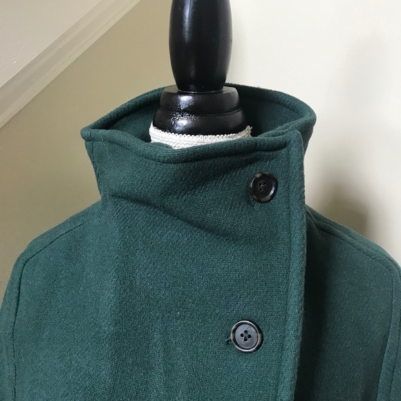 JCREW Villa Cocoon Coat Womens 2 Green Mid Length Stadium Cloth Wool BA538 - Picture 6 of 13